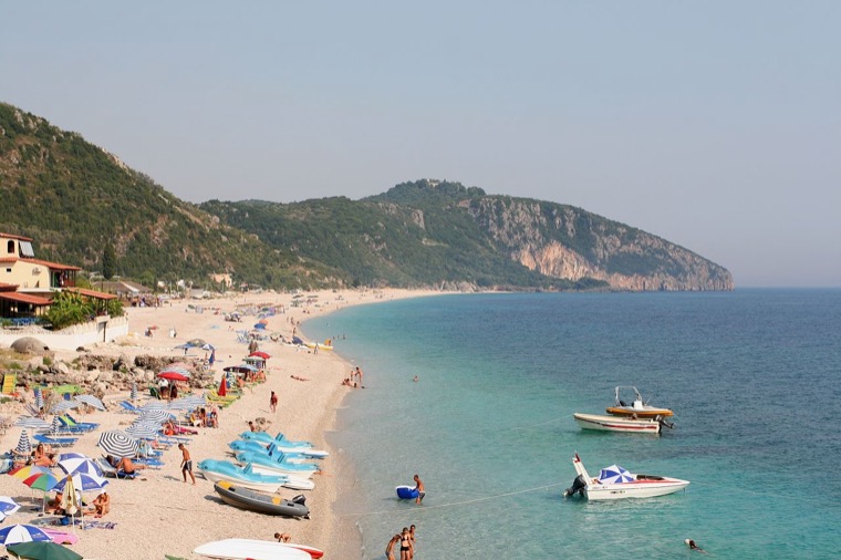 Village houses above the Riviera coast