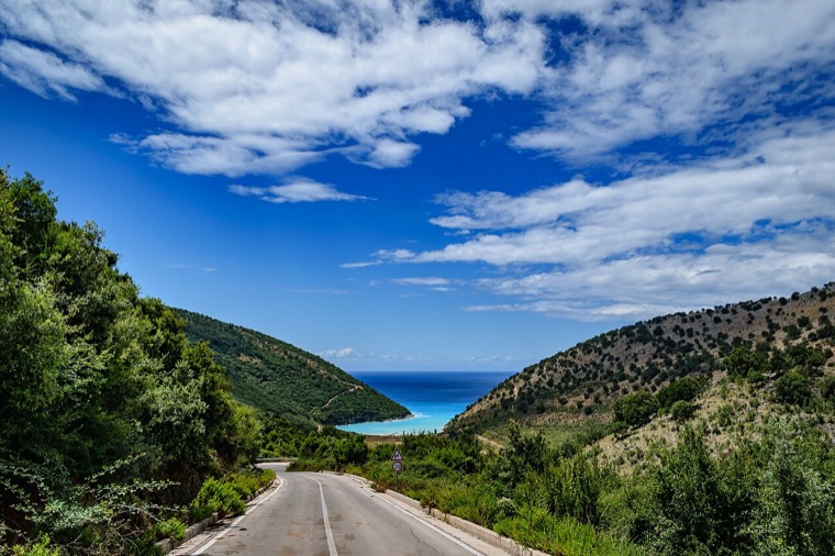 The SH8 coast road above the Ionian