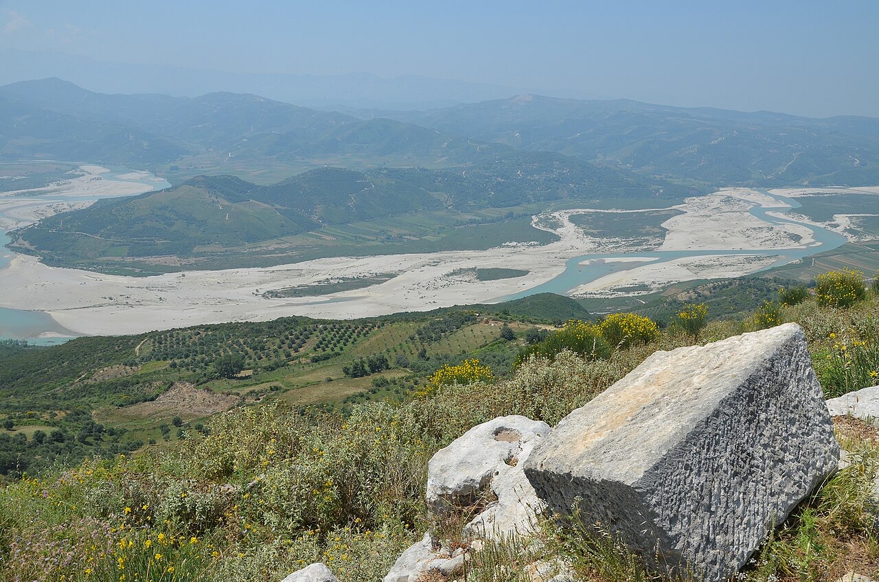 View towards the Vjosa valley, Byllis, Albania