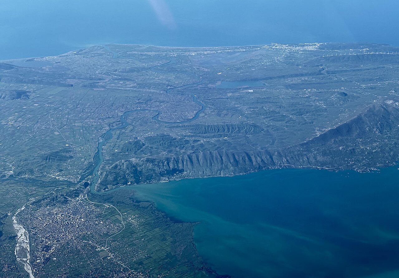 Aerial view of Shkodër county.