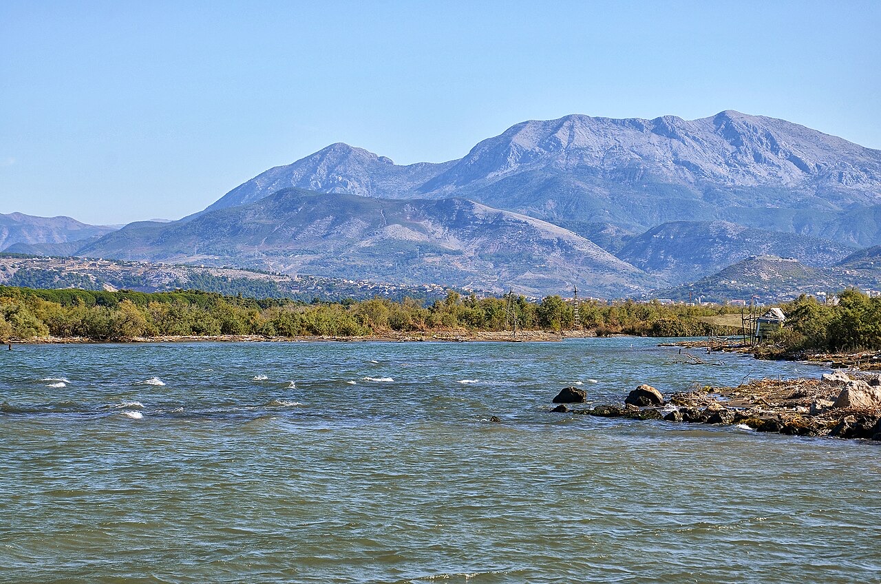The Drin estuary in the Kunë-Vaine-Tale Nature Park in Albania