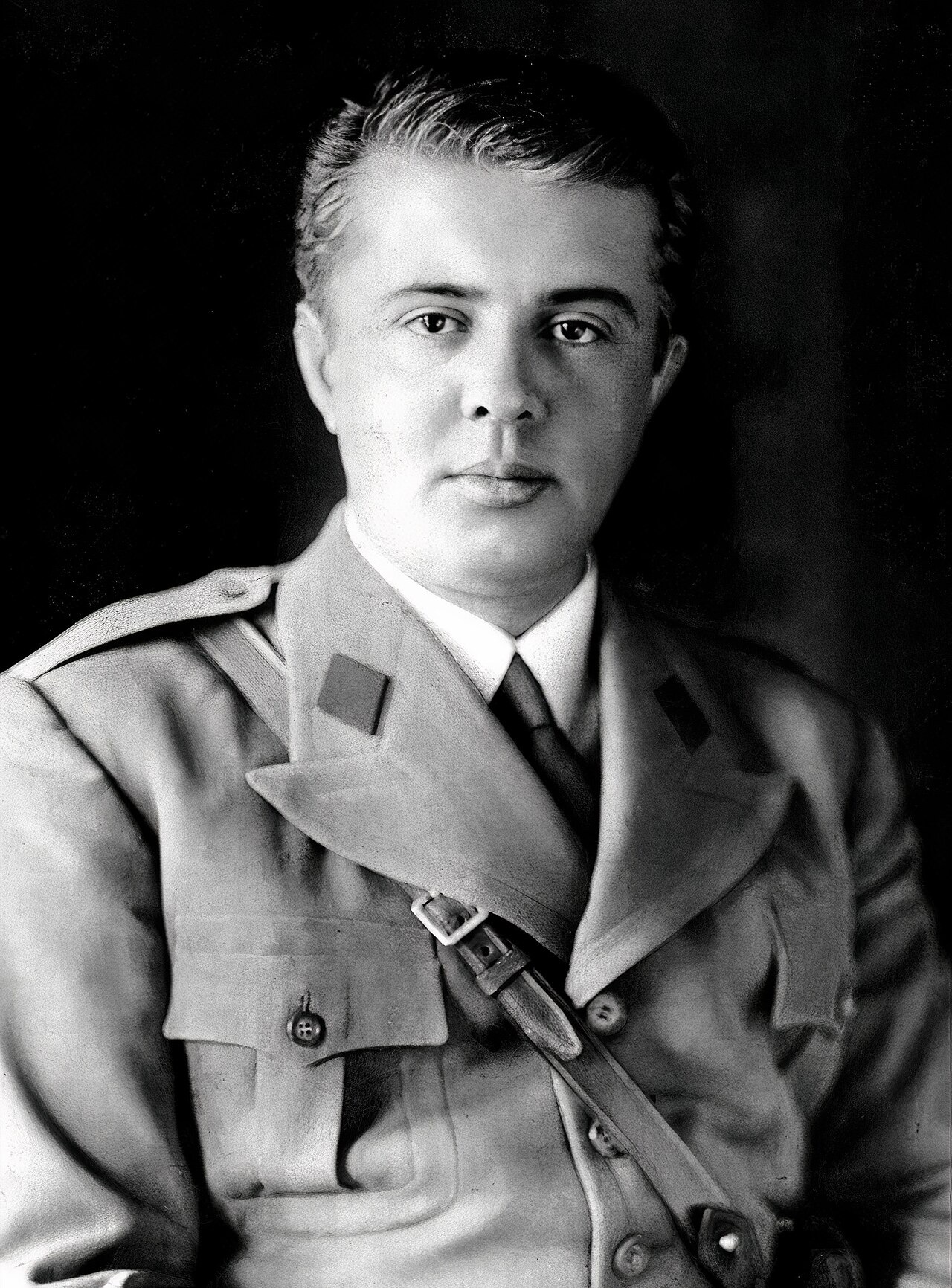 Portrait of a young Enver Hoxha during the war
