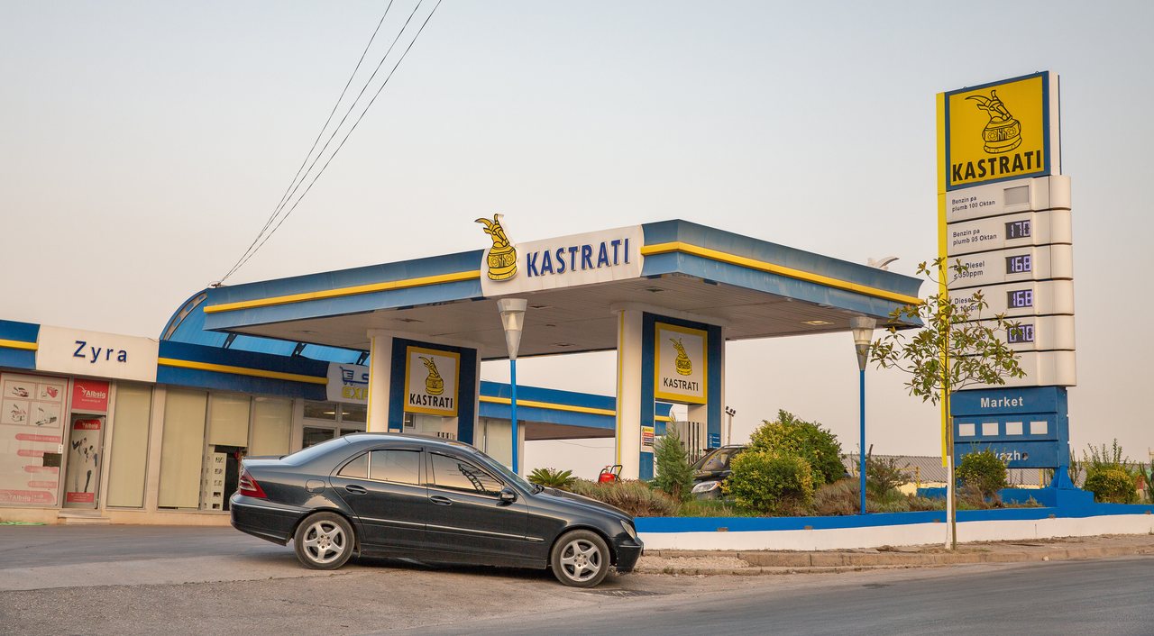 A Kastrati petrol station in Sarandë, Albania