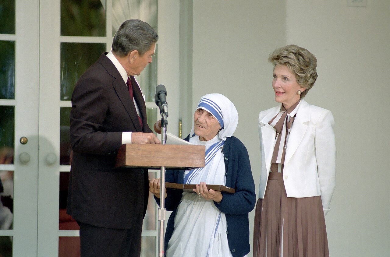 A photograph of Mother Teresa, Albania