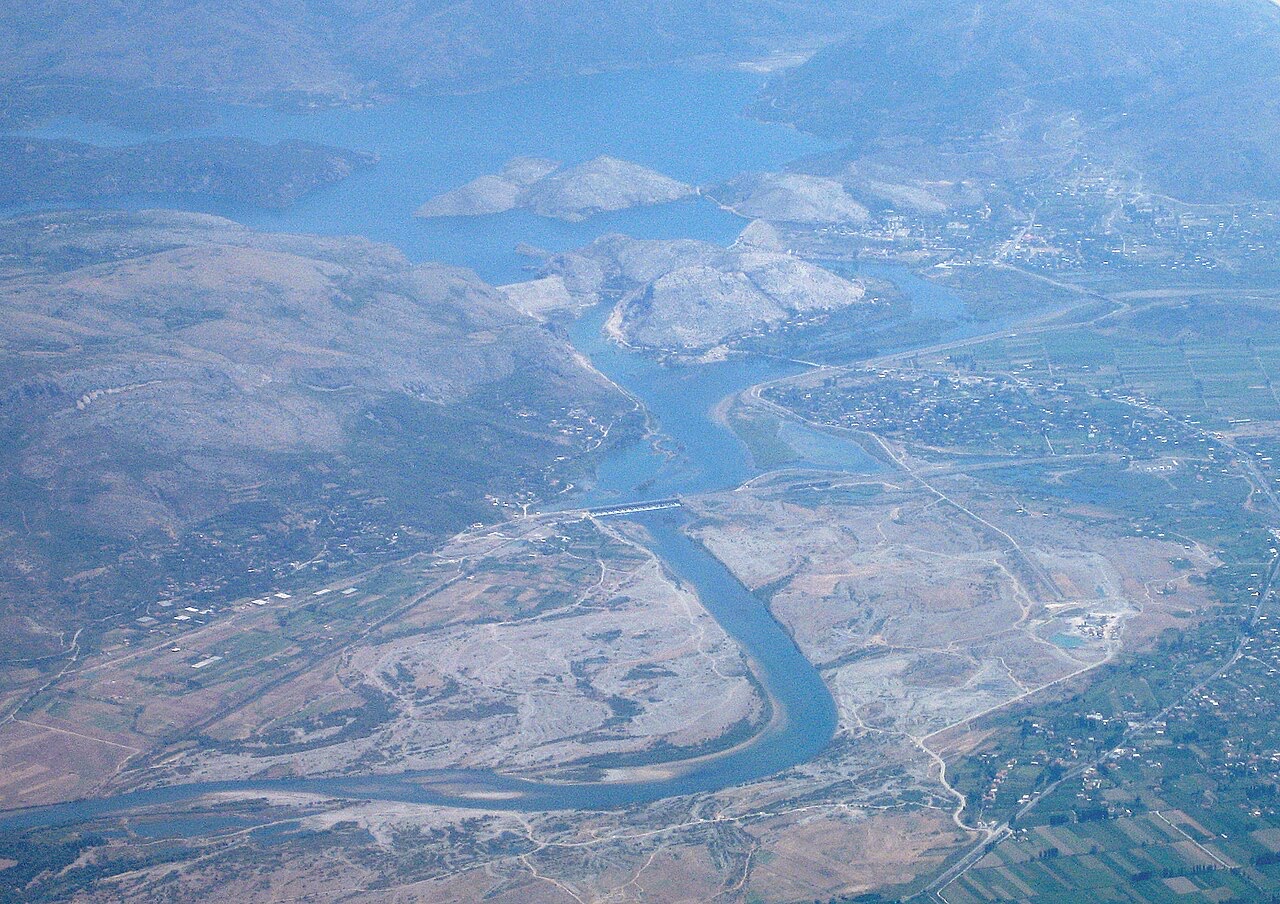 Artificial lake of Vau i Dejës, Albania