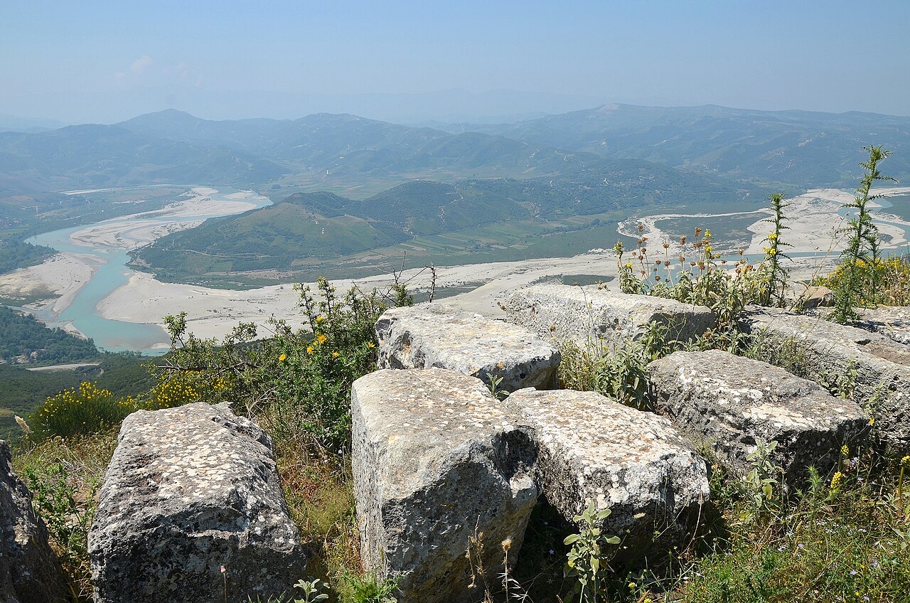 View towards the Vjosa valley, Byllis, Albania
