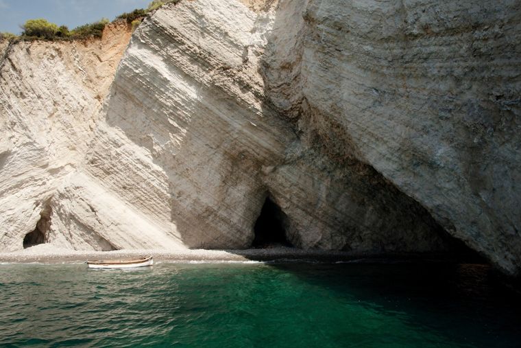 Filikuri Beach: a hidden cove with a sea cave under white cliffs