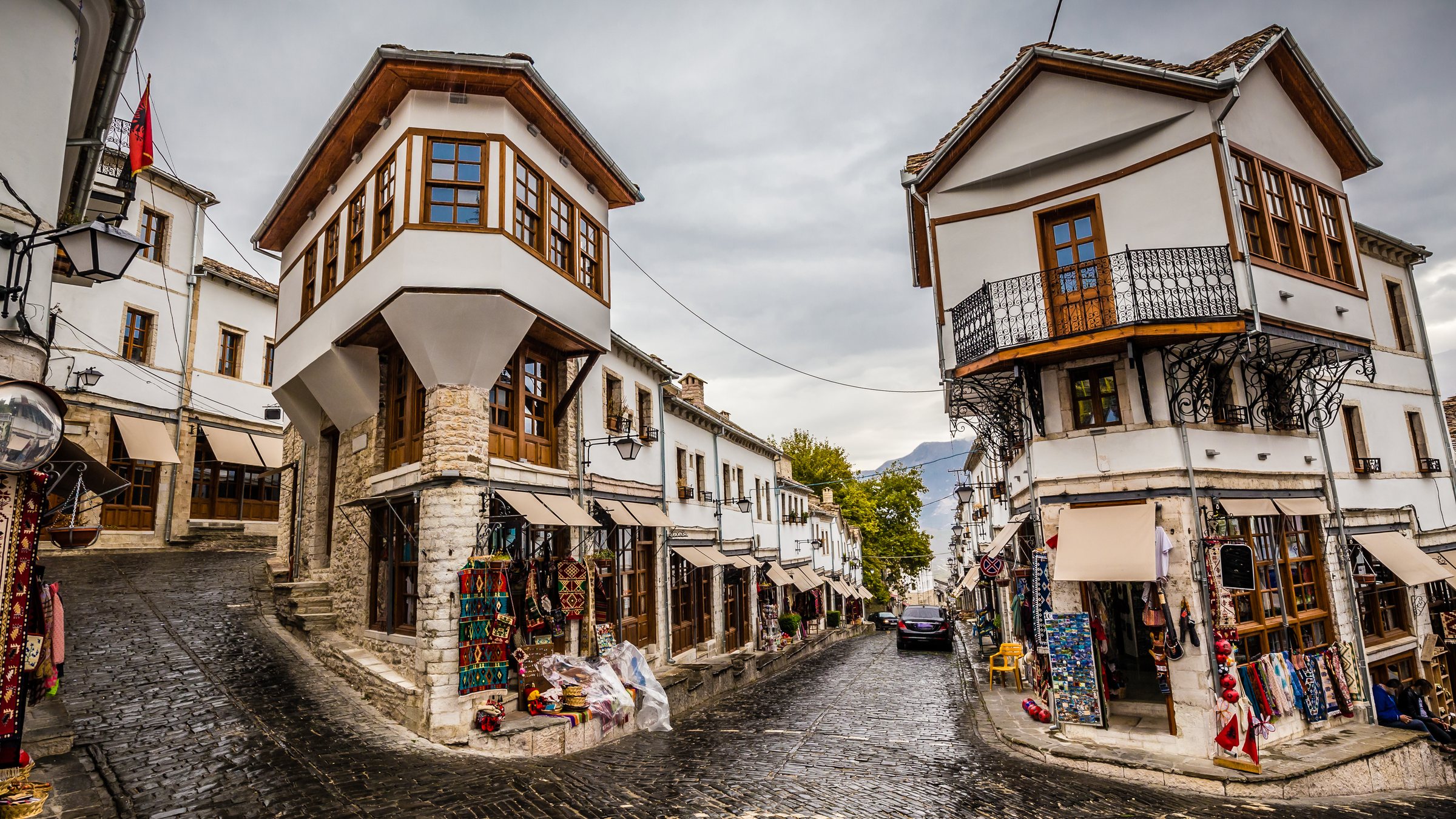 The old bazaar of Gjirokastër, Albania