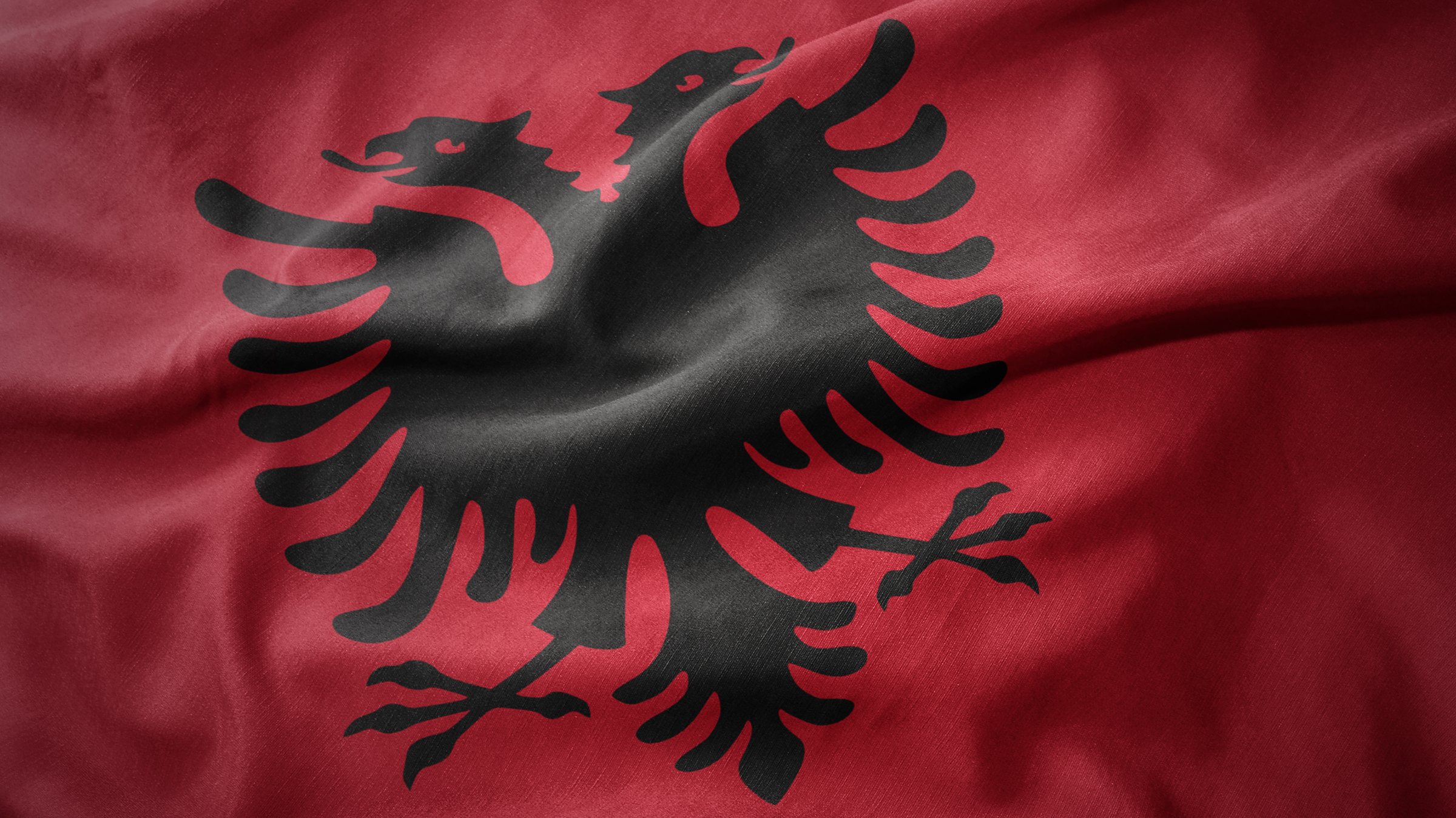 The flag of Albania