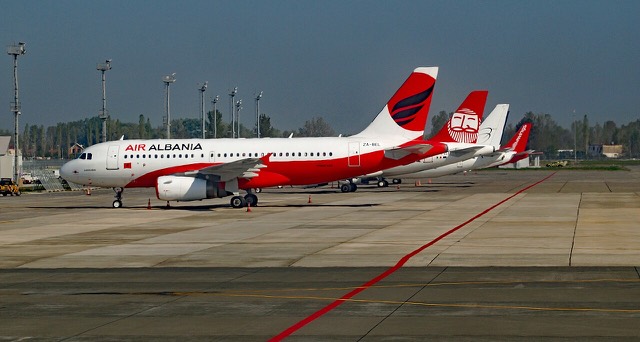 Air Albania aircraft at Tirana International Airport
