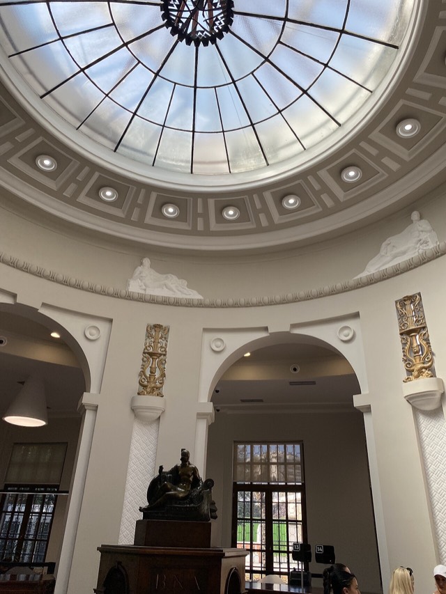 Interior hall of the BKT branch in Durrës, originally built in 1928 by the National Bank of Albania