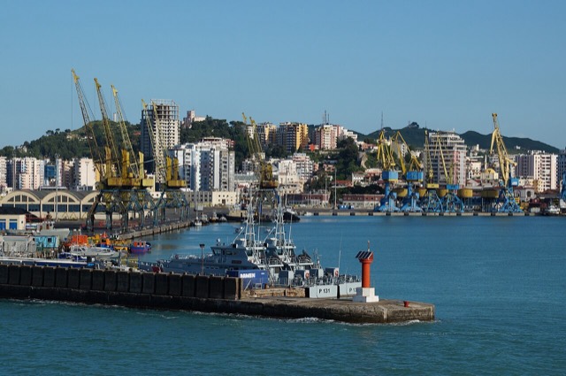 Entering Durrës harbor