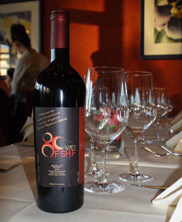 Bottle of Albanian Wine: Sheshi i Zi – jubilee filling for the 80th anniversirary of the Albanian Football Association