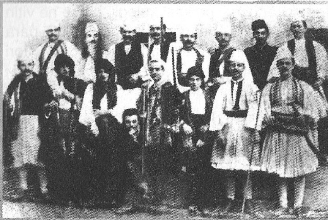Photo of the play Besa by Sami Frashëri in Korçë, 1908