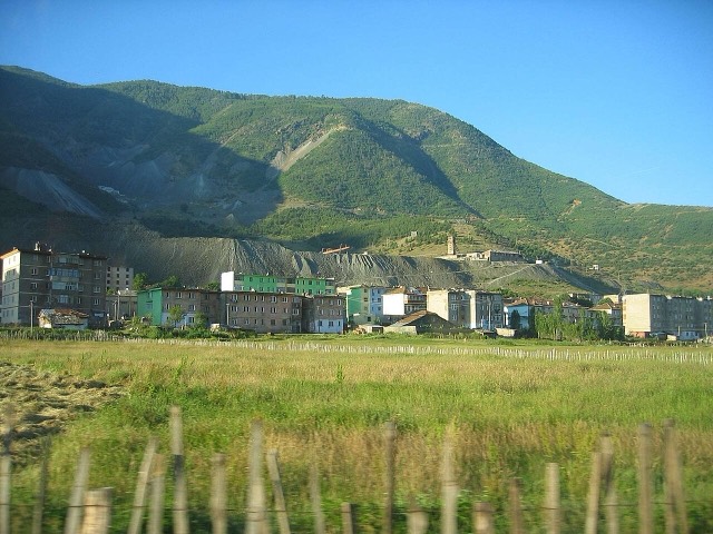 Parts of the town of Bulqizë and its chrome mine in Eastern Albania