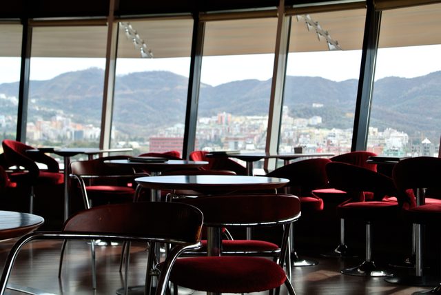 A coffee bar in Tirana, Albania