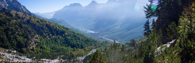 Early morning haze in Valbona National Park, Valbona, Albania