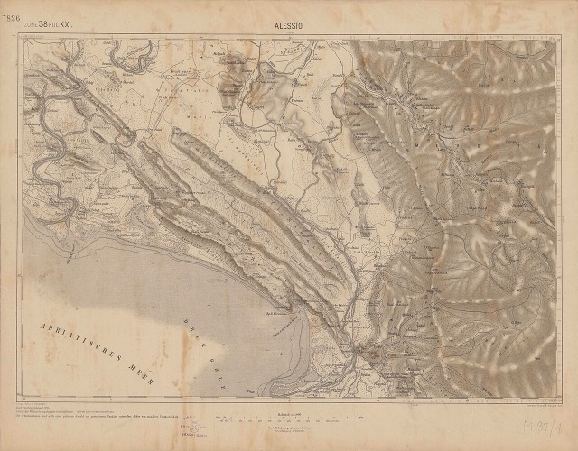 Map of northern Albania, around the county of Lezhë.