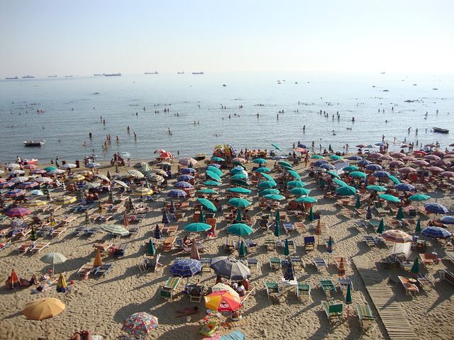 Durrës beach on a summer day