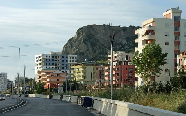Shkëmbi i Kavajës – a rock South of Durrës, Albania, just at the beach between Durrës Plazh and Golem