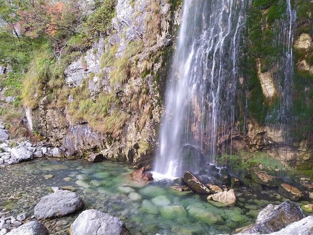 The Grunas waterfall located near Theth village in northern Albania.