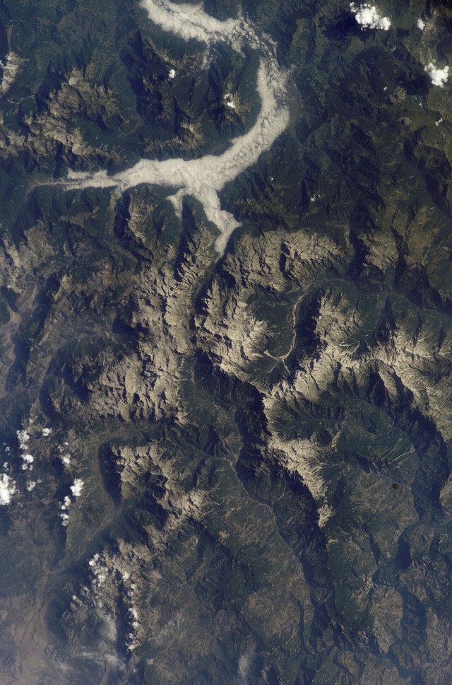 ISS image of the Accursed Mountains, with Jezerca Block at the center, near the Albanian-Monenegrin border.