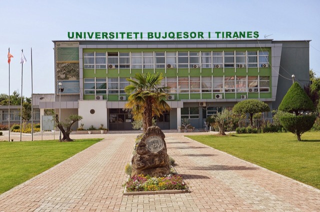 The central building of the Agricultural University of Tirana in Kamëz, Albania
