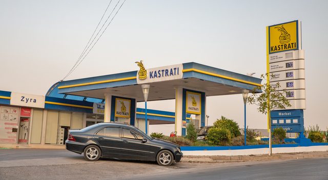 A Kastrati petrol station in Sarandë, Albania