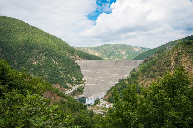 Fierza hydroelectric power station in northern Albania, run by KESH