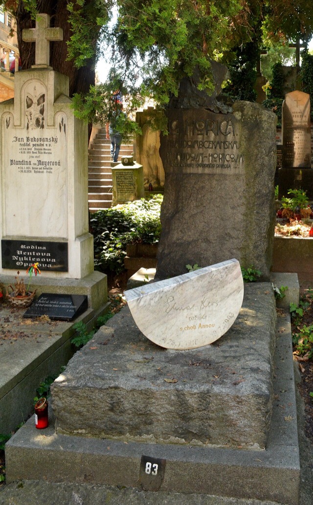 Grave of Elmar Klos, Czech film director, at Vyšehrad Cemetery in Prague