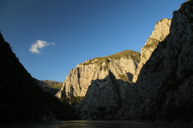 Lake Komani, Albania. Shot from the passenger ferry.