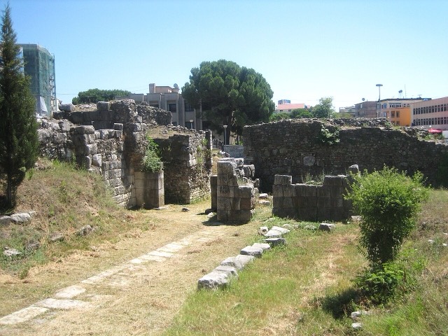Ancient Greek colony named Lissus, wall remains in Lezhë, Albania