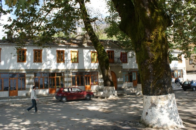 Main Street of town of Libohova in Southern Albania