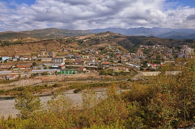 View on Librazhd, Albania from west