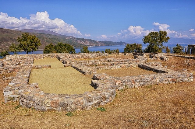 The 6th-century paleochristian basilica in Lin, Albania