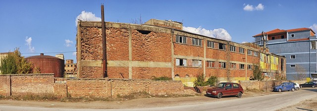 Abandoned sugar factory in Maliq, Albania