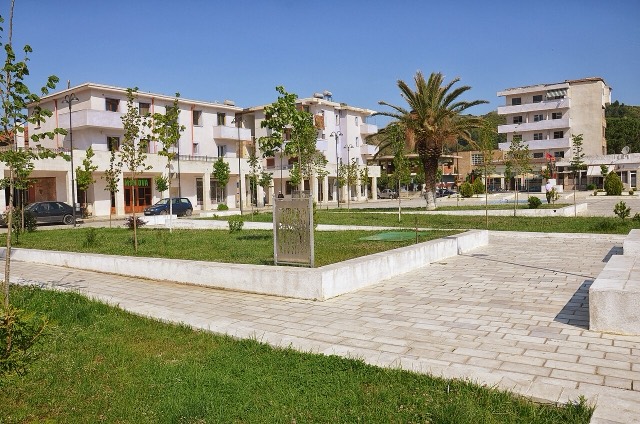 The main square of Memaliaj, Albania