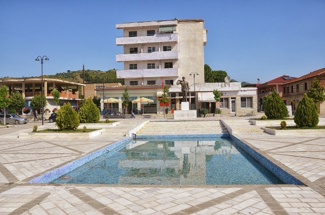 The main square of Memaliaj, Albania