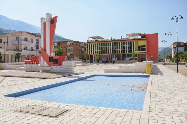 The main square of Memaliaj, Albania