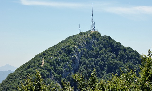 Peak of Mount Dajti (1613 m), Albania, from Maja e Tujanit