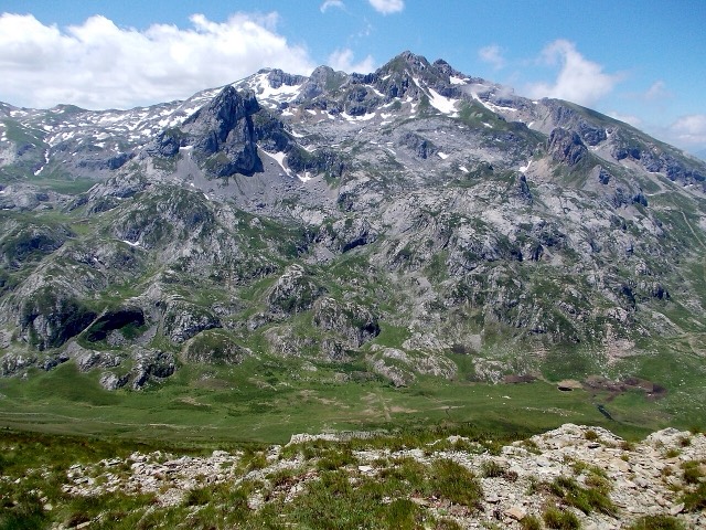 Mount Korab 2,764 m from north fro Kulla e Zyberit beyond Fusha e Korabit
