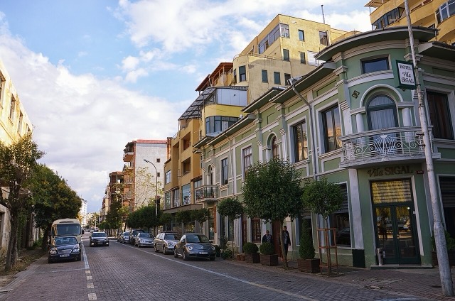 Reshit Çollaku Street in Pogradec, Albania