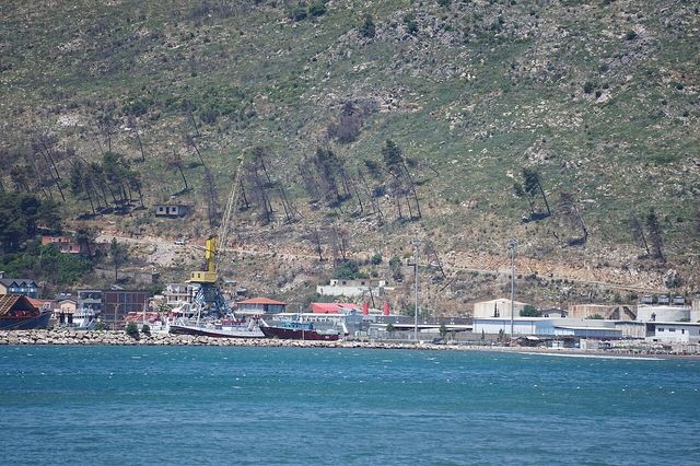 The port of Shëngjin under the hills, 2025