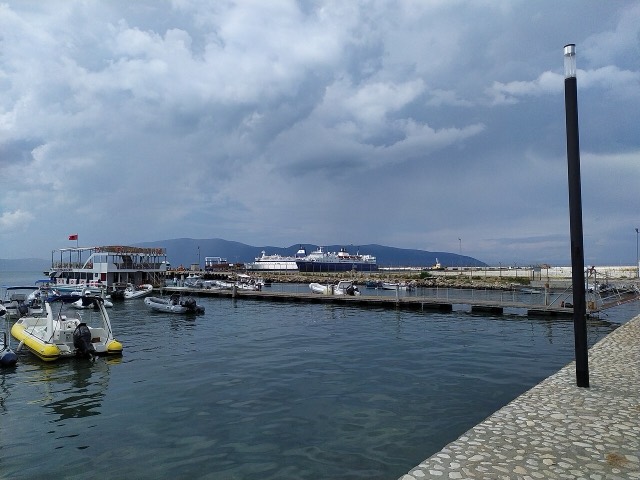 Ships in the port of Vlora, Albania