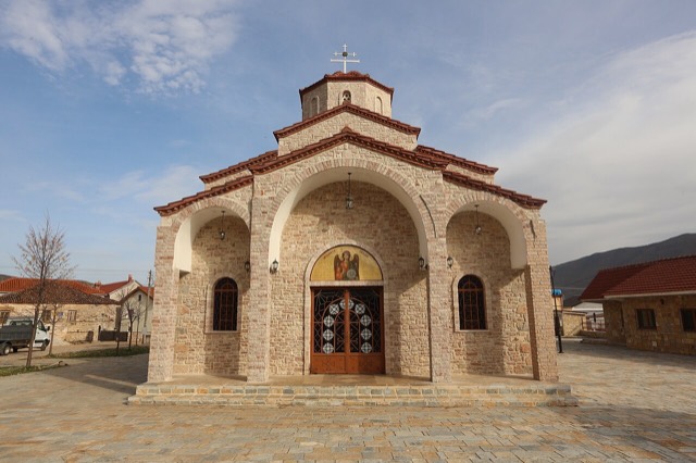 A view of Saint Michael Church from outside located in Pustec, Albania