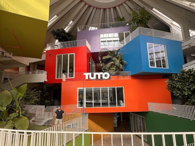 Interior of the Pyramid of Tirana in 2025.