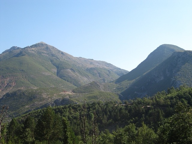 Valley near Llange. On the periphery of the Shebenik-Jabllanice Park, looking towards the village of Llange, Albania.