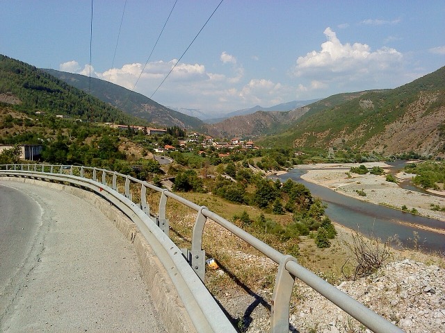 The River Shkumbin in Albania about 5 km east of Elbasan