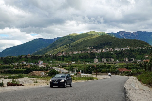Tepelena, South Albania – castle to the left