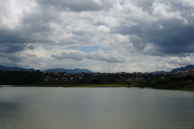 Artificial Lake of Tirana and the suburb of Sauk (Tiranë County)